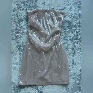 Elegant Sequin Light Pink Dress